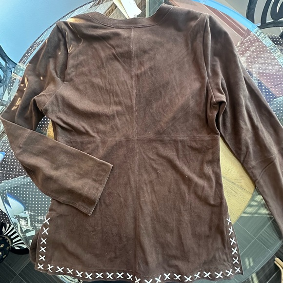 Stetson Chocolate Brown Supple Suede Leather Tunic W/Western Style Stitching L - Picture 9 of 16